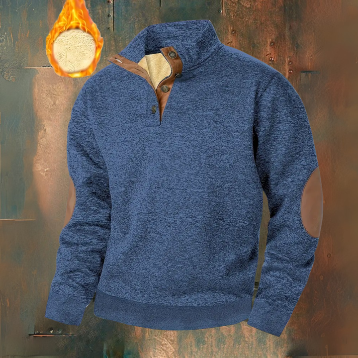Warme Fleece-Pullover met Knopsluiting