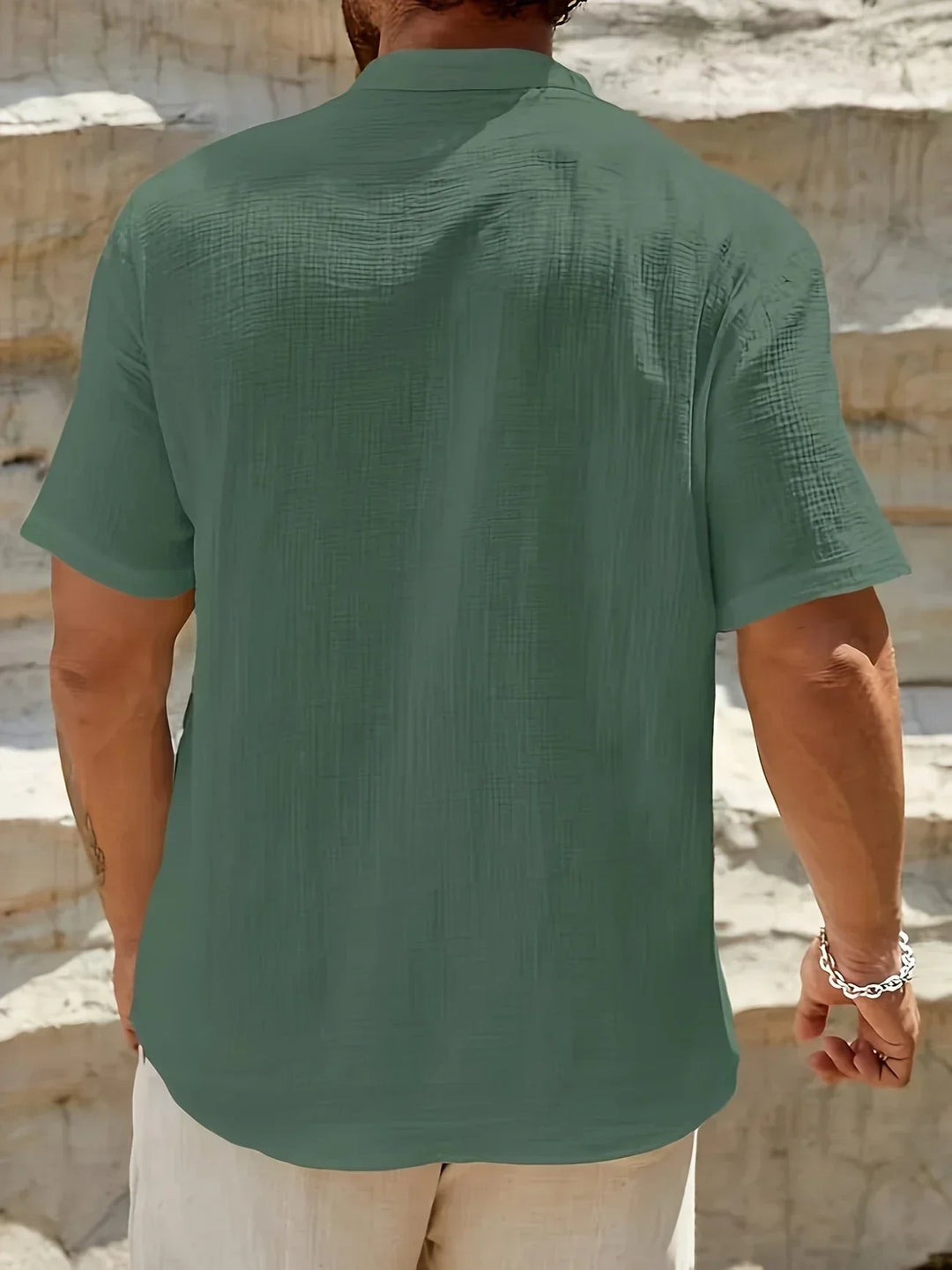 Venezia | Elegante zomershirt met hoge kraag