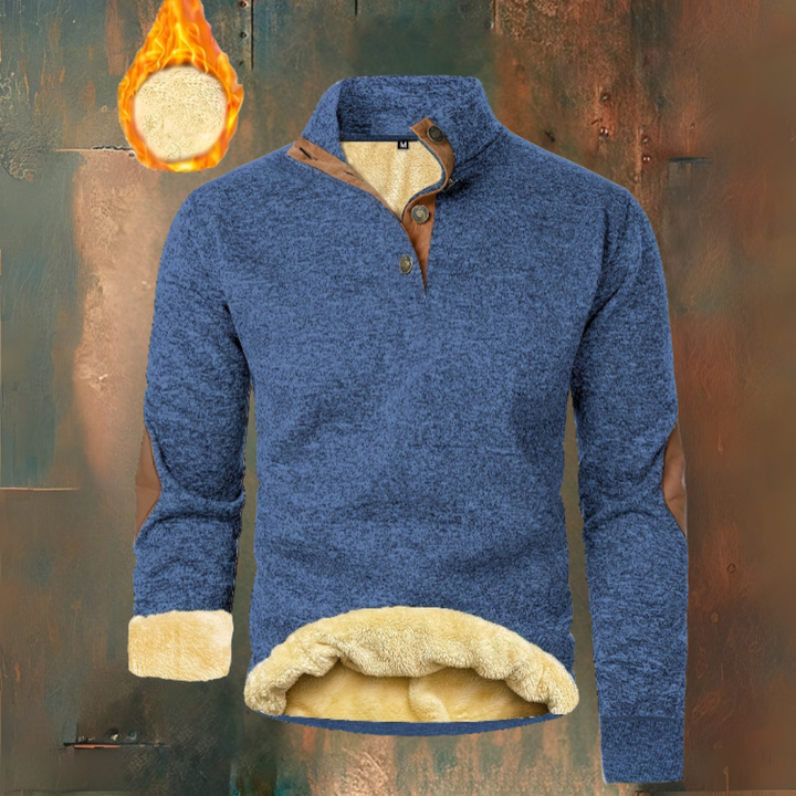 Warme Fleece-Pullover met Knopsluiting