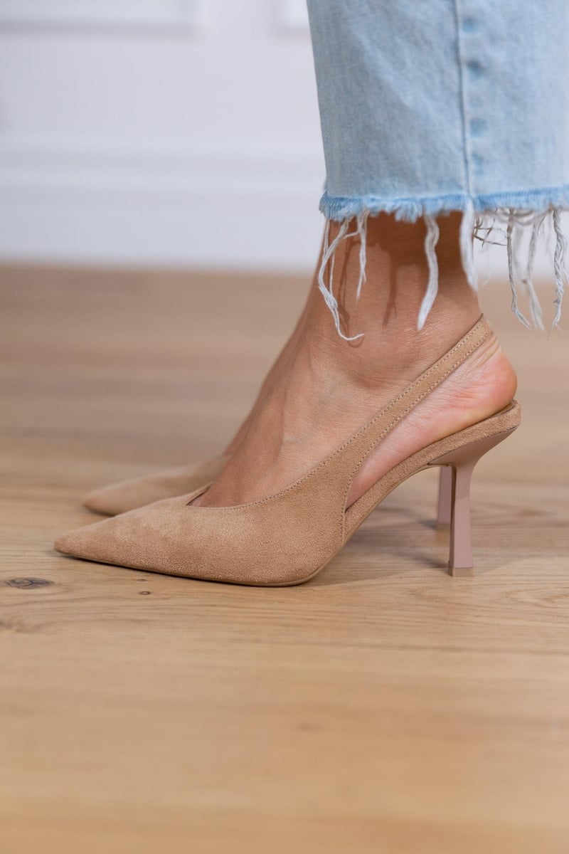 Claudia™ | Elegante nude slingback schoenen