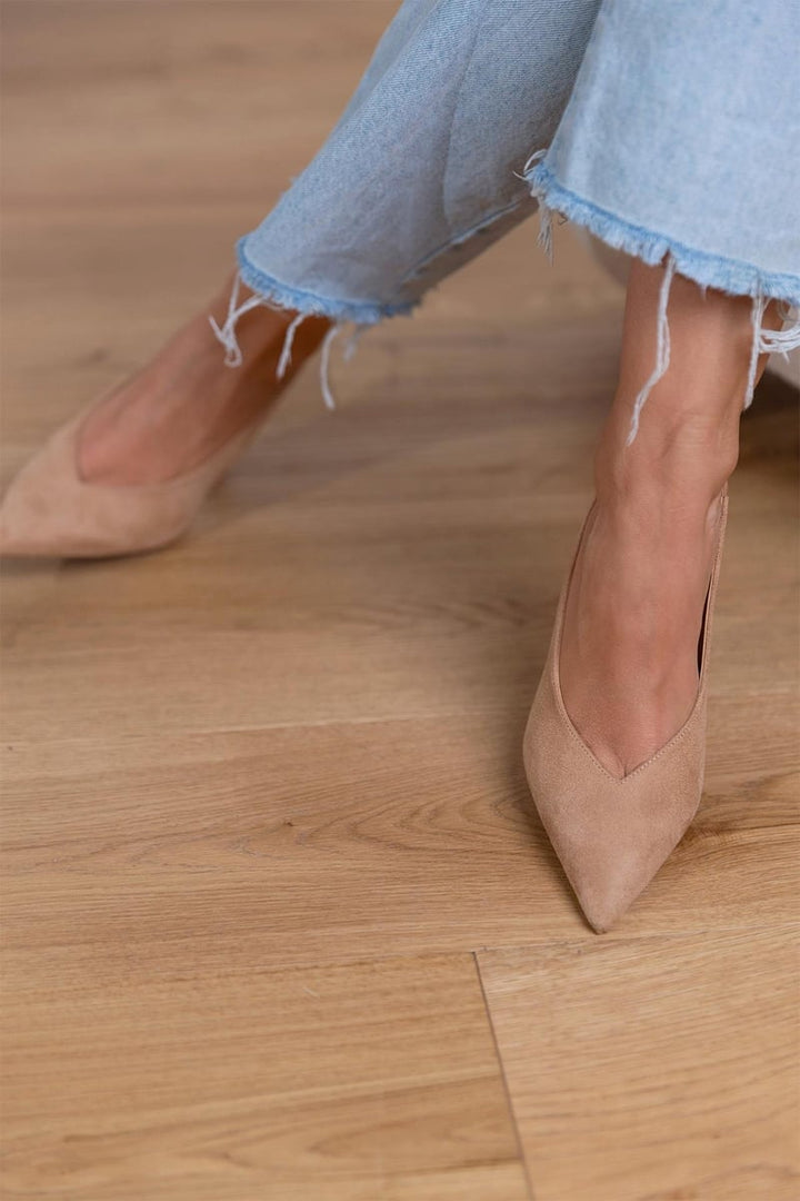 Claudia™ | Elegante nude slingback schoenen
