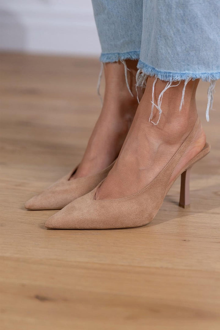 Claudia™ | Elegante nude slingback schoenen